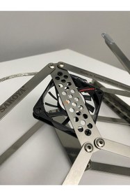 Resim SAKOYA F S 202301 Laptop Soğutucu Fanlı Stand Paslanmaz Krom Çelik 3 Yıl Garantili 