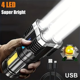 Resim Anyice Ultra Parlak 4 Modlu LED Acil Fener USB-C Şarj Edilebilir Pil ile, 800mAh - Cilalı Yüzey & Dijital Ekran İçerir, Dış Maceralar için Mükemmel, Şarj Edilebilir Fener 