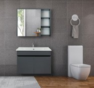 Resim Galata Banyo Dolabı Takımı 75 Cm Antrasit 