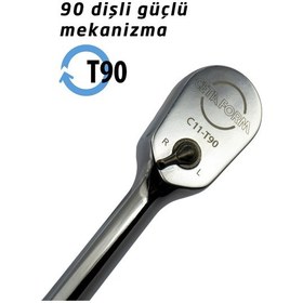 Resim Ceta Form C11-T90 3-8'' Kapalı Tip Lokma Cırcır Kolu Metal Sap 