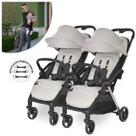 Resim Lorelli Loret Otomatik Katlanan Kabin Boy & İkiz Bebek Arabası - Grey 