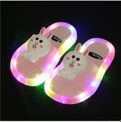 Resim Snapbuy Led İşıklı Çocuk Terliği, Kız/erkek Çocuk İçin, Sevimli Tasarımlı Plaj Terliği Beyaz - Pembe 