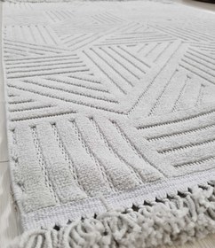 Resim Dekhera Madrid Etnik Desenli Kabartmalı Halı MD04 Gri - 80X150 