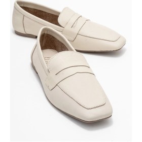 Resim Luvishoes Luvi Shoes Morne Ekru Bej Cilt Hakiki Deri Kadın Loafer Ayakkabı Bej - Ekru 