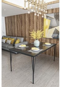 Resim Evdemo Dekor Mutfak Yemek Masası Siyah Mermer 