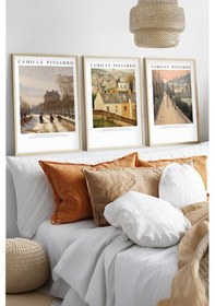 Resim Huhuli Ahşap Çerçeveli Camille Pissarro Tablo Seti Huhu550 