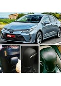 Resim Toyota Corolla Uyumlu 19/24 Hakiki Deri El Yapımı Otomatik Vites Topuzu Kılıfı 