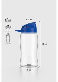 Resim Renga Lidya 500 Ml Mavi Kapaklı Tritan Matara 911031 MAvi 