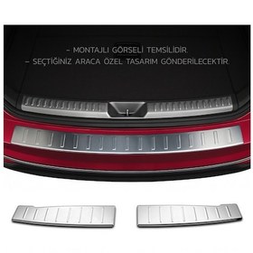 Resim Renault Megane 4 Arka Tampon Eşiği - Krom Taşlı (2 Parça) | 2016 ve Sonrası HB 