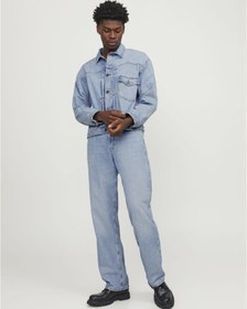 Resim Jack & Jones Erkek Rüzgara Dayanıklı Denim Ceket - Brent 453 12254367 Blue Denim Lacivert 