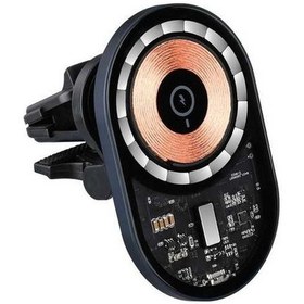 Resim Wondernest X9f Şeffaf Manyetik Hava Kaçışlı Kablosuz Araç Şarj Aleti Std 