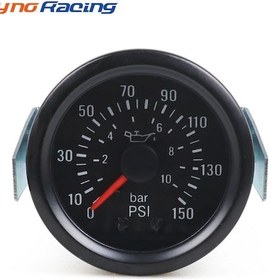 Resim 52 Mm Doğrudan İndüksiyonlu Mekanik Yağ Basınç Göstergesi 150 Psi/10 Bar Çift Ölçekli 12 V Jeneratör Seti 1364 