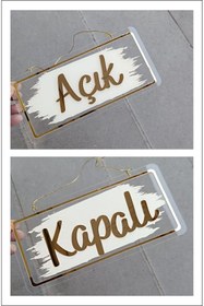 Resim shop Açık Kapalı Yazısı - Açık Kapalı Tabelası - Mağaza Kapı Yönlendirme Levhası (Pleksi) 
