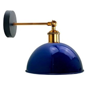 Resim Riolight Vintage2,retro2,rustik2 Lacivert 1xe27 Eskitme Masallı Tekli Duvar Aplik Şapka Çap:23cm Mavi 