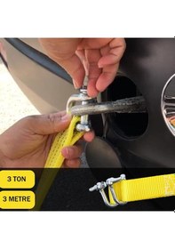 Resim Kkdavm Çekme Halatı Lüx 3 Mt Çelik Uçlu 3 Ton Çeki Halatı 