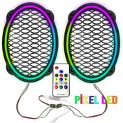 Resim Pixel Ledli Oval Hoparlör Kapak 2adet Poke Pk-5652 