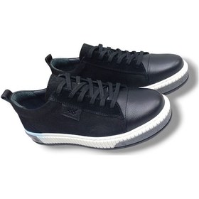 Resim Growish Gr0265 Hakiki Deri & Nubuk Kaydırmaz Ray Taban Sneaker Ayakkabı Siyah 