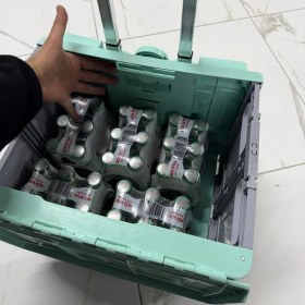 Resim 8 Tekerlekli Yeşil, 38l Orta Boy Hareketli Alüminyum Tutacaklı Alışveriş Arabası 