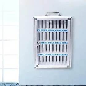 Resim Alüminyum Alaşımlı Şeffaf Cep Telefonu Soyunma Kutusu - Spor Salonu Ofis ve Sınıf için 60 Yuvaları - Gümüş Cep Telefonu Dolabı - nize & Güvenli Cihazlar 