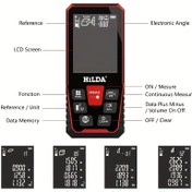 Resim HILDA Yüksek Hassasiyetli El Tipi Lazer Mesafe Ölçer - Ev İyileştirme ve Kendin Yap Projeleri için LCD Ekranlı, Kabarcık Seviyesi ve Taşıma Kayışı ile 120m Kızılötesi Seviye Ölçüm Aracı, Lazer Düzlem Çizgi Aleti 