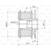 Resim Valeo ALTERNATOR RULMANLI GOBEK KASNAK FOCUS II C MAX 04>12 KUGA 2,0TDCI 10>12 DOBLO III 10> FIAT 500 1,6J 