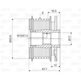 Resim Valeo ALTERNATOR RULMANLI GOBEK KASNAK FOCUS II C MAX 04>12 KUGA 2,0TDCI 10>12 DOBLO III 10> FIAT 500 1,6J 