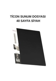 Resim 40 Lı Sunum Dosyası Şeffaf Poşet Dosya Okul, Ofis Ve Arşiv Kullanımı Siyah Siyah 