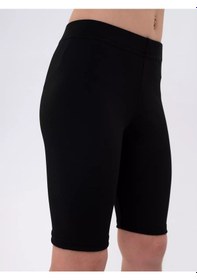 Resim Leyli Style Okul İçin Yüksek Bel Kısa Bisiklet Şortu 186797321 Siyah 