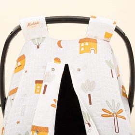 Resim Puset Örtüsü - Tek Taraflı - Sarı Ev 