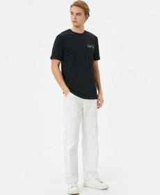 Resim Koton 4sam10058hk 999 Siyah Erkek Pamuk Jersey Kısa Kollu T-shirt Siyah 