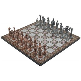 Resim Gifthome Metal Satranç Takımı-seti büyük ingiliz antik Taş Ve Sed 
