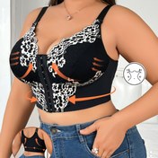 Resim 1pc Şık ve Rahat Beden Ön Kapatma Dantelli Sütyen, Seksi Çiçek Deseni, Poliamid Örgü Kumaş, Orta Esneme, Telsiz, Yastiksız, Kontrast Dantel Detayı 