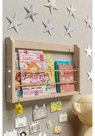 Resim Bino Bino Çalışma Odası Kitaplık Duvar Rafı Montessori Kitaplık 