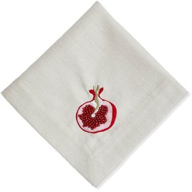 Resim Boncuk Detaylı Beyaz Narlı Peçete - Beyaz 