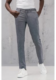 Resim Notra Beli Lastikli Ve İplikli Slimfit Pamuklu Jogger Pantolon Mavi 