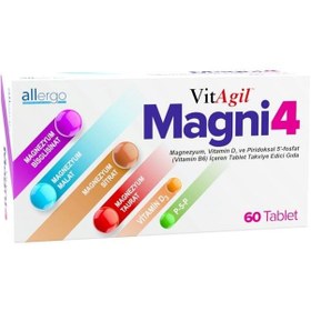Resim Vitagil Magni4 Magnezyum Vitamin D3 P5P 30 Tablet 