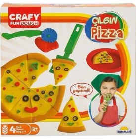 Resim Uravas Store Crafy Çılgın Pizza Oyun Hamuru Seti 200 G 10 Parça 
