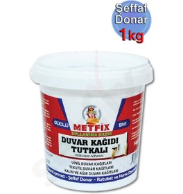 Resim Metfix Ovalit Hazır Duvar Kağıdı Tutkalı 1kg, Şeffaf Donar 