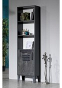 Resim Kitaplık Urlu Mix Ironi Model Dolaplı Iki Raflı Antrasit - Gri Ko Antrasit 