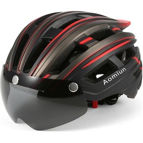 Resim Neevoyu "dağ Bisikleti Kaskı: Led Arka Işık, Uv Korumalı Çıkarılabilir Vizör İle Güvenlik" 