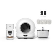 Resim Xenon Smart Akıllı Kamerasız Kedi Tuvaleti Çelik Kaseli 4 LT Mama Kabı Akıllı Su Pınarı ve Filtre 4'lü Pet Seti 