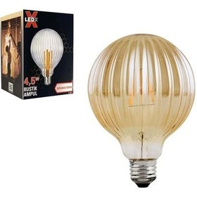 Resim Ledx G-95 Kırılmaz Gövde 4,5 Watt Çizgili Rustik Ampul 