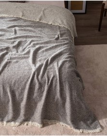 Resim Madame Coco Alpagny Çift Kişilik Battaniye - Gri Gri 