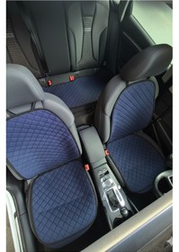 Resim Tusba Market Bordo Araç Oto Koltuk Minderi Cepli 3 Lü Set Ön Sırt Destekli Minder & Arka Koltuk Oturma Minderi Lacivert 