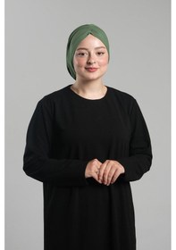 Resim Hürrem Bone Yağ Yeşili Pratik Hazır Geçmeli Tesettür Bone Sandy Büzgülü Salaş 2119 36 Yağ Yeşili Yeşil 