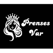 Resim shop TUĞRA arabada prenses var yazısı sticker 