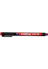 Resim 6'lı Kırmızı Edding 147s Asetat Kalemi Silgili 0.3 MM Kırmızı 