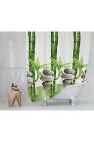 Resim Zethome Banyo Perdesi 1x240x200 Tek Kanat Duş Perdesi Halka Hediyeli Duşakabin Perdesi 10056 