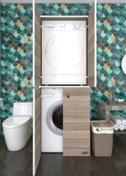 Resim Kenzlife Çamaşır-kurutma Makinesi Dolabı Kapaklı Jelena Crd 180*70*60 Banyo Çift Katlı Arkalıksız 