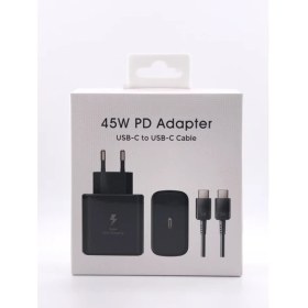 Resim Samsung Galaxy S23 Ultra Uyumlu 45 Watt Hızlı Şarj Aleti - Usb-C Adaptör ve Kablo - Siyah 